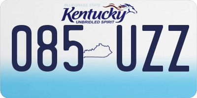 KY license plate 085UZZ