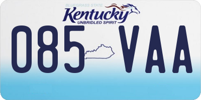 KY license plate 085VAA
