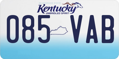 KY license plate 085VAB