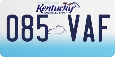 KY license plate 085VAF