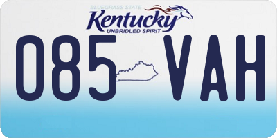 KY license plate 085VAH