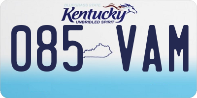 KY license plate 085VAM