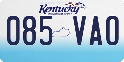 KY license plate 085VAO