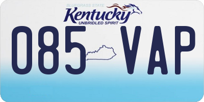 KY license plate 085VAP