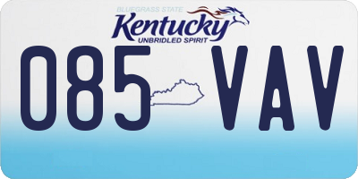 KY license plate 085VAV