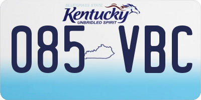 KY license plate 085VBC