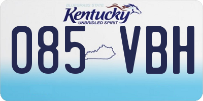 KY license plate 085VBH