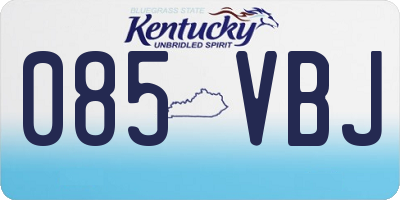 KY license plate 085VBJ