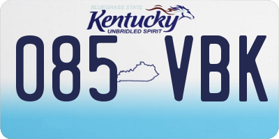 KY license plate 085VBK