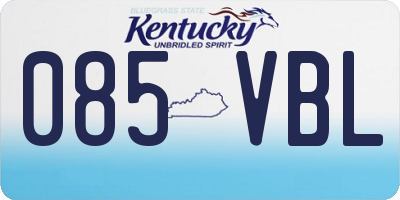 KY license plate 085VBL