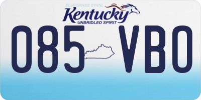KY license plate 085VBO