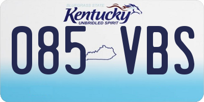KY license plate 085VBS