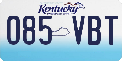 KY license plate 085VBT