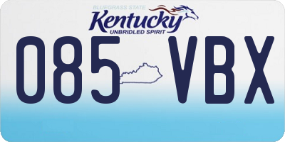 KY license plate 085VBX