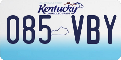 KY license plate 085VBY