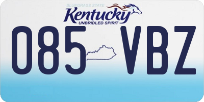 KY license plate 085VBZ