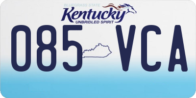 KY license plate 085VCA