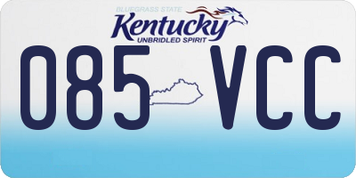 KY license plate 085VCC