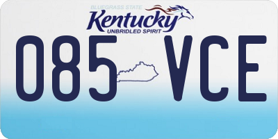 KY license plate 085VCE