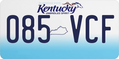 KY license plate 085VCF