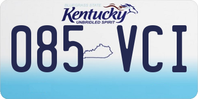 KY license plate 085VCI