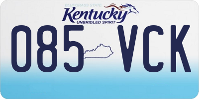 KY license plate 085VCK