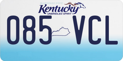 KY license plate 085VCL