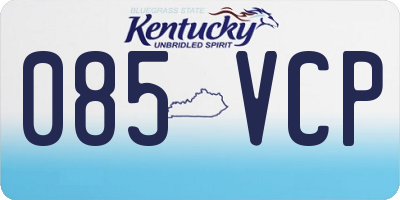 KY license plate 085VCP