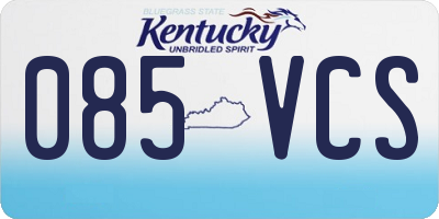 KY license plate 085VCS