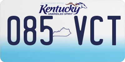 KY license plate 085VCT