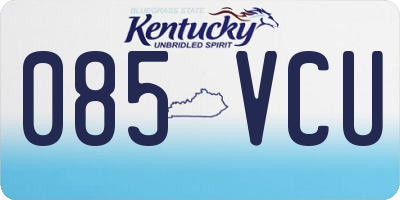 KY license plate 085VCU