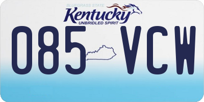 KY license plate 085VCW