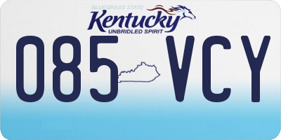 KY license plate 085VCY