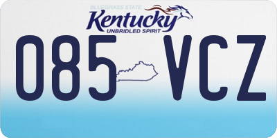 KY license plate 085VCZ