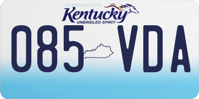 KY license plate 085VDA