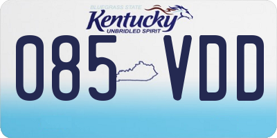KY license plate 085VDD