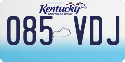 KY license plate 085VDJ