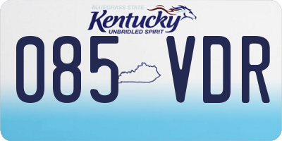 KY license plate 085VDR