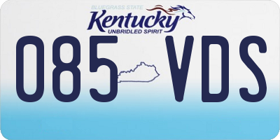 KY license plate 085VDS