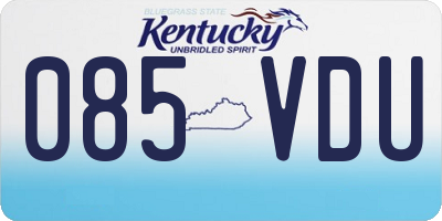 KY license plate 085VDU