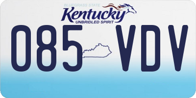 KY license plate 085VDV