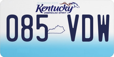 KY license plate 085VDW