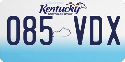 KY license plate 085VDX
