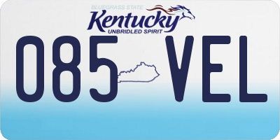 KY license plate 085VEL
