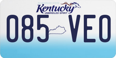 KY license plate 085VEO