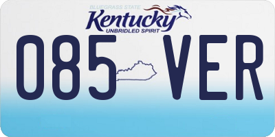 KY license plate 085VER