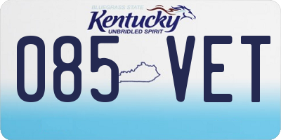 KY license plate 085VET