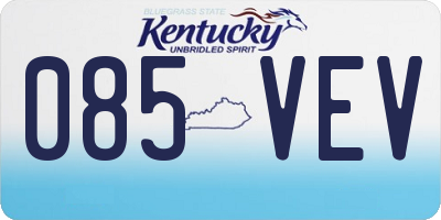 KY license plate 085VEV