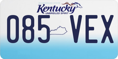 KY license plate 085VEX