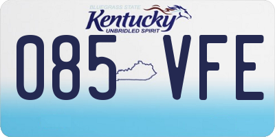 KY license plate 085VFE